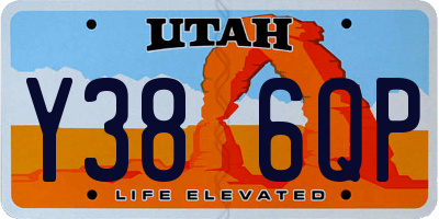 UT license plate Y386QP