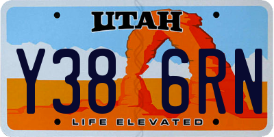 UT license plate Y386RN