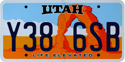 UT license plate Y386SB