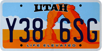 UT license plate Y386SG