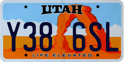 UT license plate Y386SL