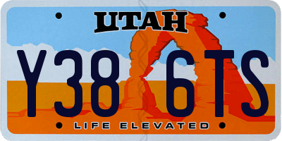 UT license plate Y386TS