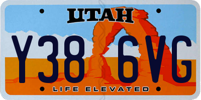 UT license plate Y386VG