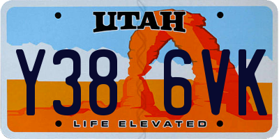 UT license plate Y386VK