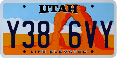 UT license plate Y386VY