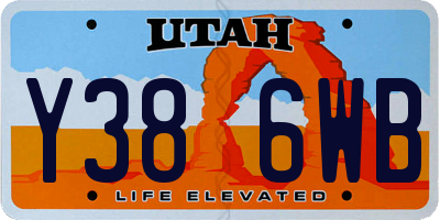 UT license plate Y386WB