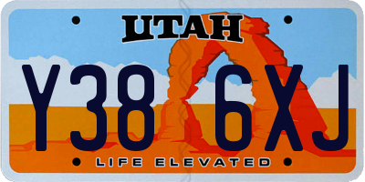 UT license plate Y386XJ