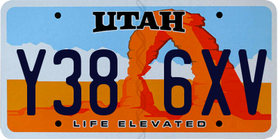 UT license plate Y386XV