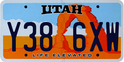 UT license plate Y386XW