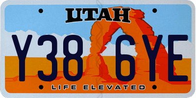 UT license plate Y386YE