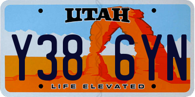 UT license plate Y386YN