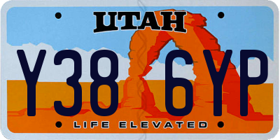 UT license plate Y386YP