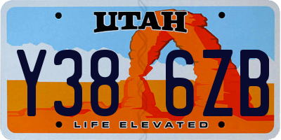 UT license plate Y386ZB