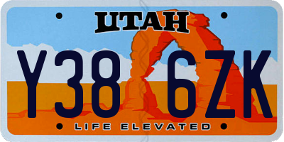 UT license plate Y386ZK