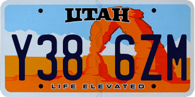 UT license plate Y386ZM