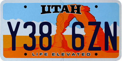 UT license plate Y386ZN