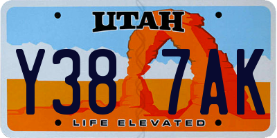 UT license plate Y387AK