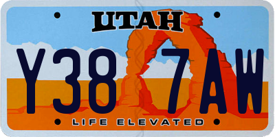 UT license plate Y387AW