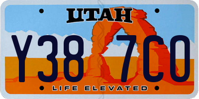UT license plate Y387CO