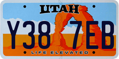UT license plate Y387EB