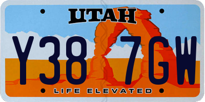 UT license plate Y387GW