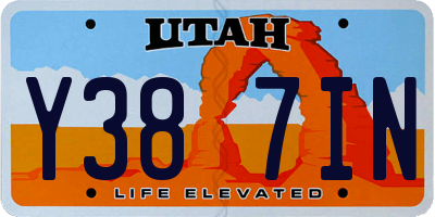 UT license plate Y387IN