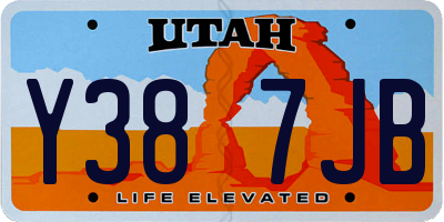 UT license plate Y387JB