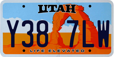 UT license plate Y387LW