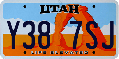 UT license plate Y387SJ