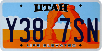 UT license plate Y387SN