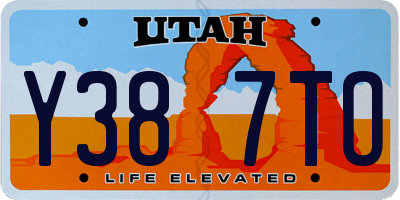 UT license plate Y387TO