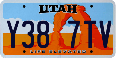 UT license plate Y387TV