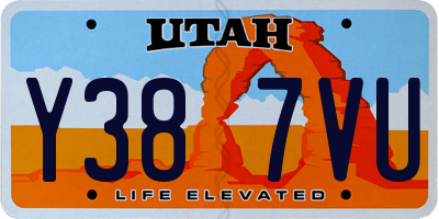 UT license plate Y387VU