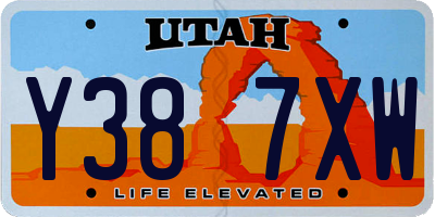 UT license plate Y387XW