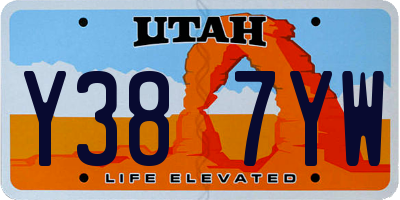 UT license plate Y387YW