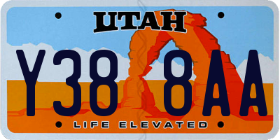 UT license plate Y388AA