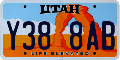 UT license plate Y388AB