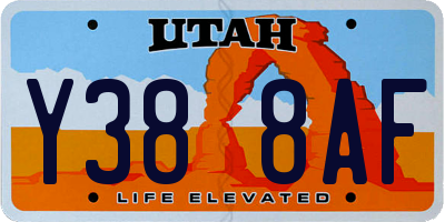 UT license plate Y388AF