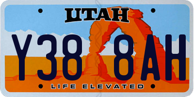 UT license plate Y388AH