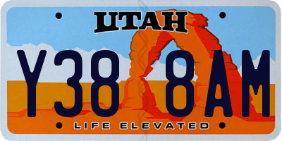 UT license plate Y388AM