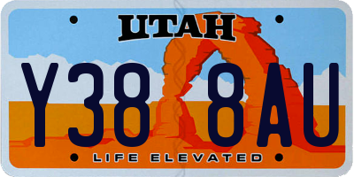 UT license plate Y388AU
