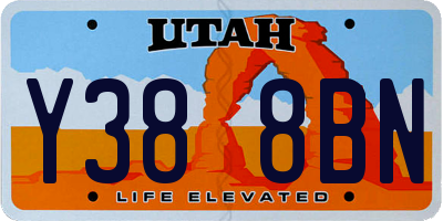 UT license plate Y388BN