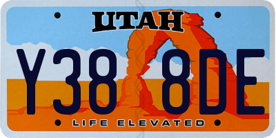 UT license plate Y388DE