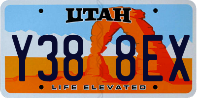 UT license plate Y388EX