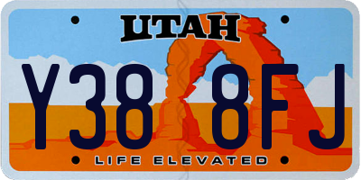 UT license plate Y388FJ