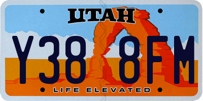 UT license plate Y388FM