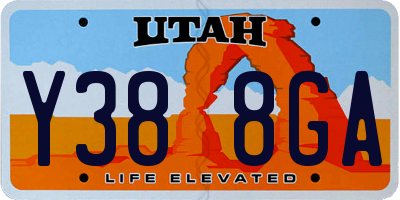 UT license plate Y388GA