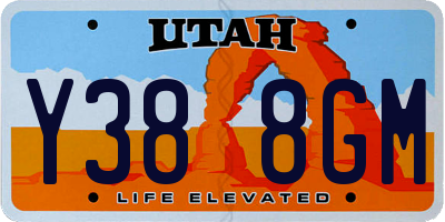 UT license plate Y388GM