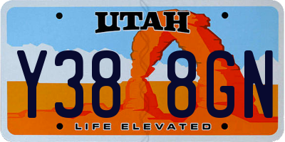 UT license plate Y388GN