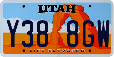 UT license plate Y388GW